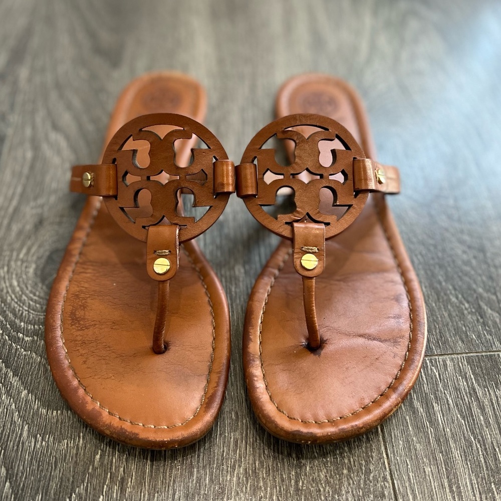 Tory Burch Miller Brown Vintage Vachetta Leather Sandal